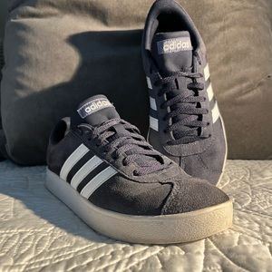 Adidas Superstars in Navy Suede Leather